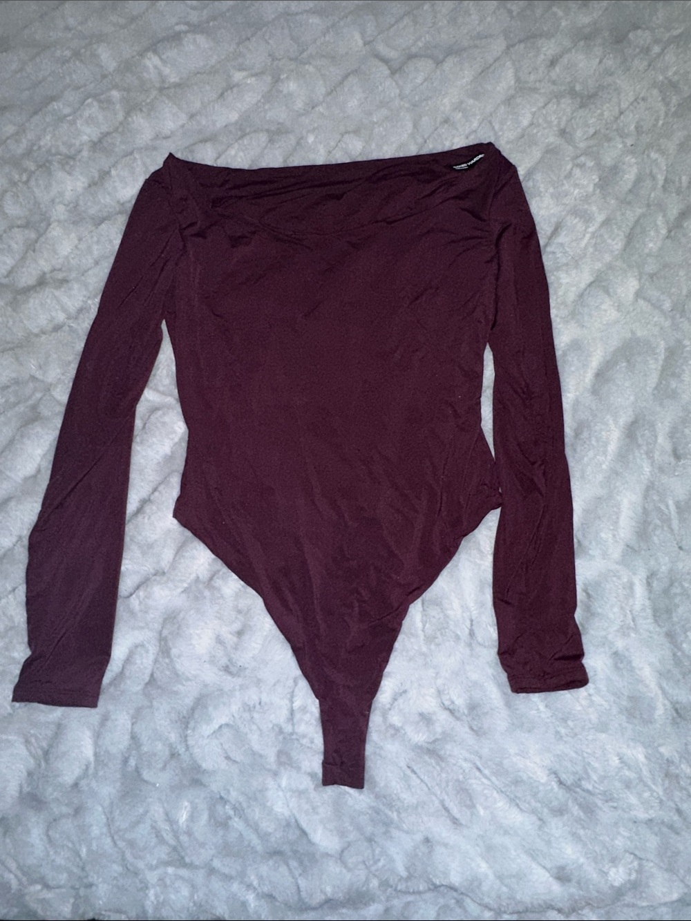 naked wardrobe Maroon Long Sleeve Bodysuit